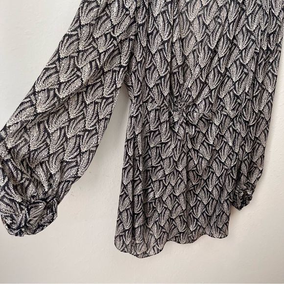 Zara Women Gray/Black Knotted Metallic Thread Mini Dress Size Large Long Sleeve - Picture 7 of 11